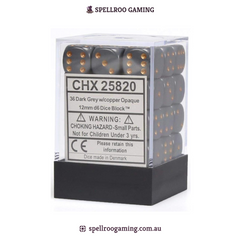 CHX:25820 Opaque - 12mm d6 - Dark Grey/Copper (36)