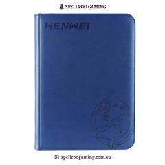 HENWEI: H13 PU Leather Zipper Trading Card Binder – 4/9/12 Pocket Album for 160–480 Cards (Pokémon, Yu-Gi-Oh!, MTG, Sports Cards, TCG/CCG)