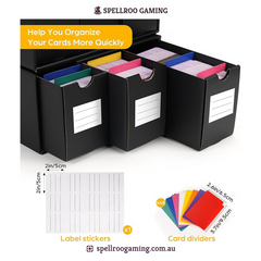 RLAVBL: 12-Pack Trading Card Storage Boxes (600 CT Each, 48 Dividers) – Holds 12,000+ Cards for MTG, Pokémon, TCG & Sports Cards