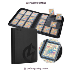 HENWEI: H13 PU Leather Zipper Trading Card Binder – 4/9/12 Pocket Album for 160–480 Cards (Pokémon, Yu-Gi-Oh!, MTG, Sports Cards, TCG/CCG)