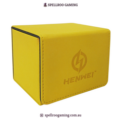 HENWEI: H25-2 Diamond Pattern PU Leather Horizontal Deck Box – Fits 100+ TCG Cards (MTG, Pokémon, Yu-Gi-Oh!, Lorcana)