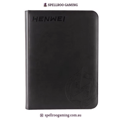 HENWEI: H13 PU Leather Zipper Trading Card Binder – 4/9/12 Pocket Album for 160–480 Cards (Pokémon, Yu-Gi-Oh!, MTG, Sports Cards, TCG/CCG)