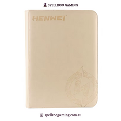 HENWEI: H13 PU Leather Zipper Trading Card Binder – 4/9/12 Pocket Album for 160–480 Cards (Pokémon, Yu-Gi-Oh!, MTG, Sports Cards, TCG/CCG)