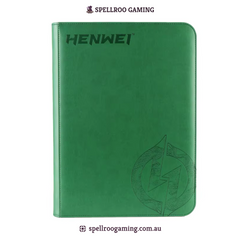 HENWEI: H13 PU Leather Zipper Trading Card Binder – 4/9/12 Pocket Album for 160–480 Cards (Pokémon, Yu-Gi-Oh!, MTG, Sports Cards, TCG/CCG)