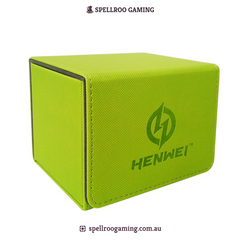 HENWEI: H25-2 Diamond Pattern PU Leather Horizontal Deck Box – Fits 100+ TCG Cards (MTG, Pokémon, Yu-Gi-Oh!, Lorcana)