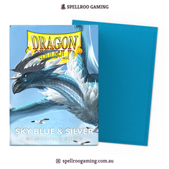 Dragon Shield: Matte Dual - Sky Blue & Silver - Standard Size - 100 Sleeves