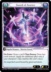 Grand Archive TCG: Sword of Avarice - EN - DOA-063 (Dawn of Ashes, R)