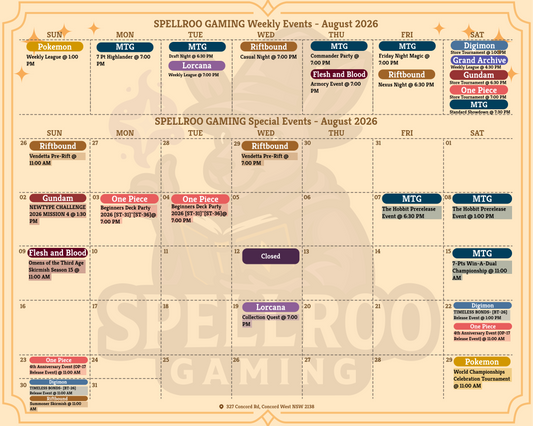🎉 SPELLROO GAMING – August 2026 Event Calendar is Here! 🎉