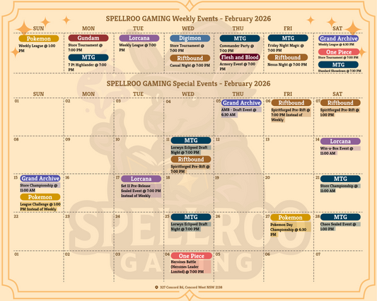 ✨📅 SPELLROO GAMING — February 2026 Event Calendar 📅✨