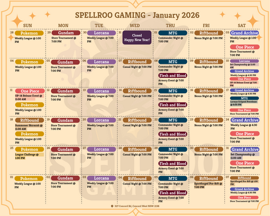 ✨🗓️ SPELLROO GAMING — January 2025 Event Calendar is LIVE! 🗓️✨