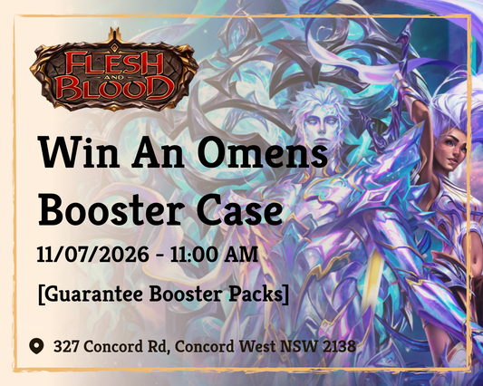 🚨⚔️ Flesh and Blood: Win an Omens Booster Case @ SPELLROO GAMING! ⚔️🚨