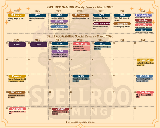 📅🎮 SPELLROO GAMING – March 2026 Event Calendar 🎮📅