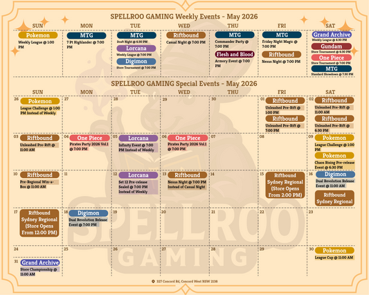 📅🔥 SPELLROO GAMING – May 2026 Event Schedule 🔥📅