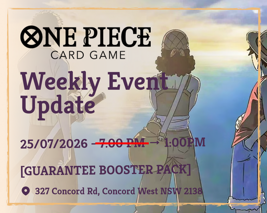 📢 One Piece Weekly Tournament – Time Change This Saturday