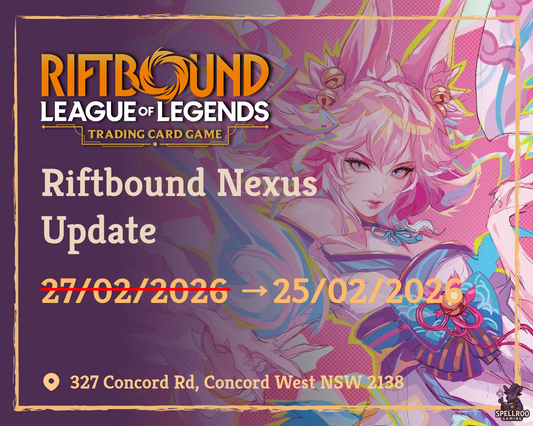 📢⚔️ Riftbound Nexus Night — Schedule Update @SPELLROO GAMING ⚔️📢