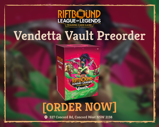 🎭⚔️ Riftbound: Vendetta Vault Preorders Now Available! ⚔️🎭