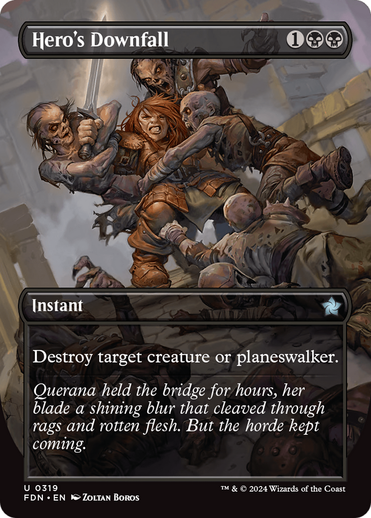 Hero's Downfall (Borderless) (FDN-319) - Foundations