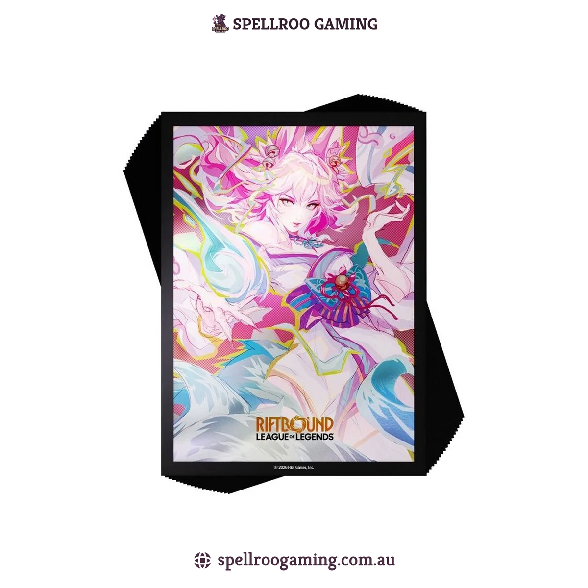 Riftbound: League of Legends TCG: Offical Art Sleeves -Spirit Blossom Ahri – 100pc - English