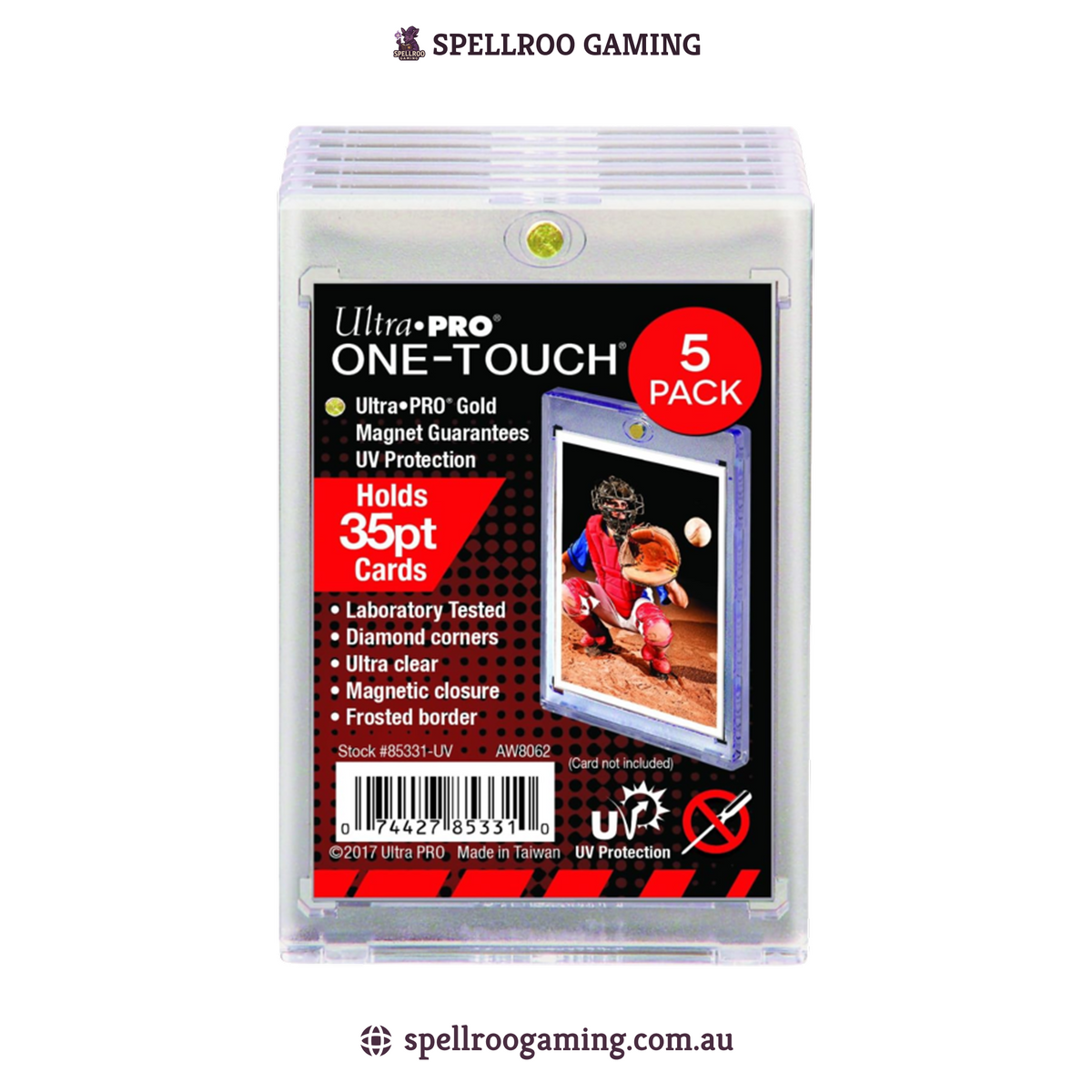 Ultra Pro: Clear Magnetic UV One-Touch Card Holder (63.5 mm × 88.9 mm) - 35PT - 5-Pack