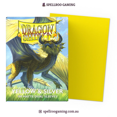 Dragon Shield: Matte Dual - Yellow & Silver - Standard Size - 100 Sleeves