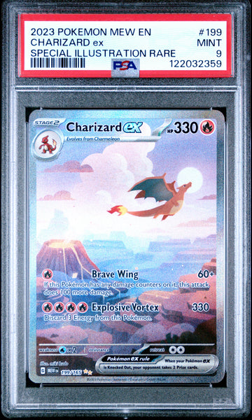 Charizard ex SIR 199 151 PSA 9 front - cert 122032359