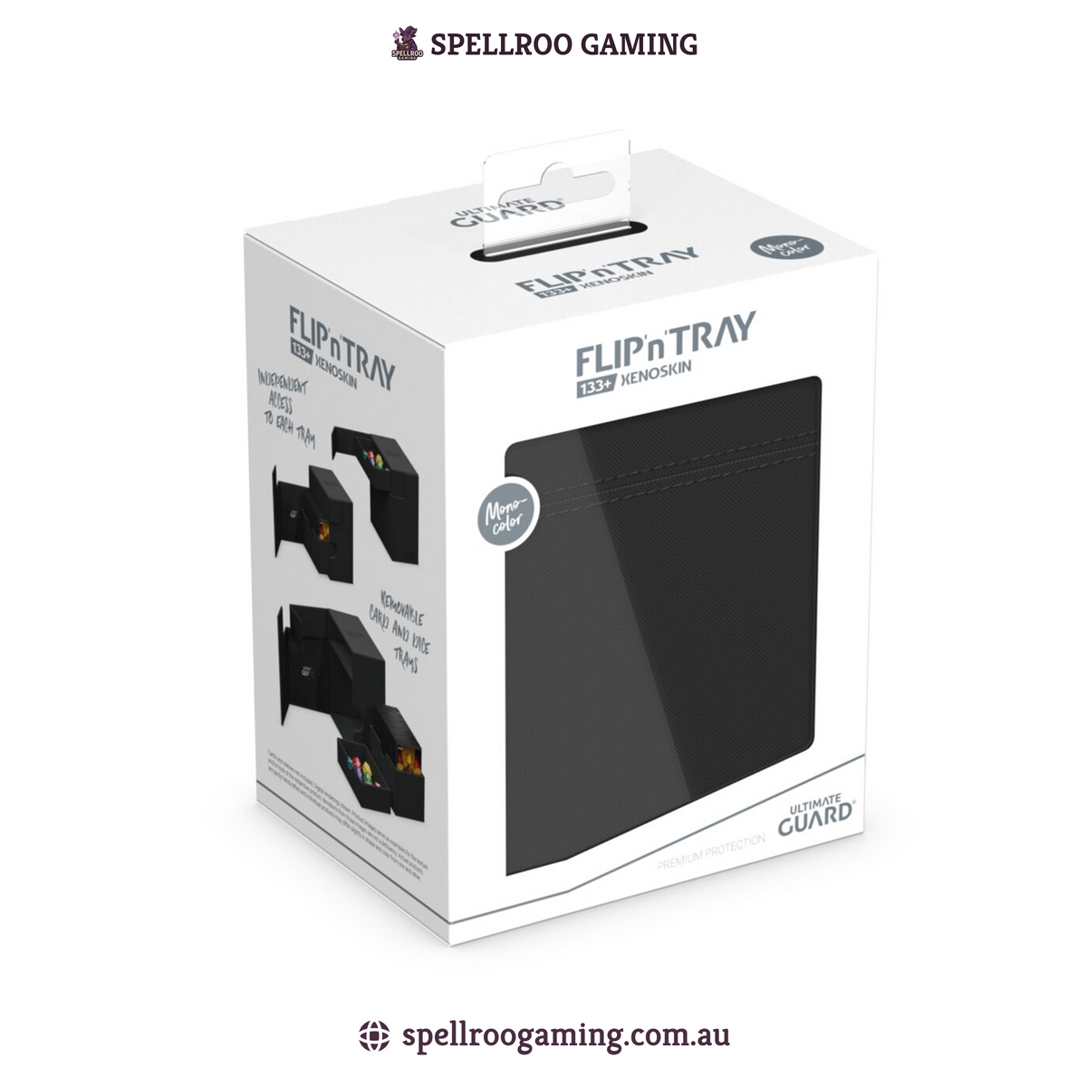 Ultimate Guard: Deck Box – XenoSkin Flip'n'Tray - 133+ Cards – Black