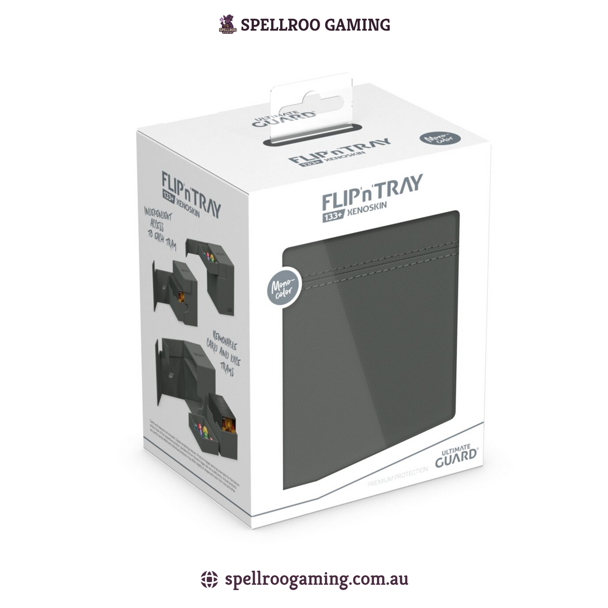 Ultimate Guard: Deck Box – XenoSkin Flip'n'Tray - 133+ Cards – Grey