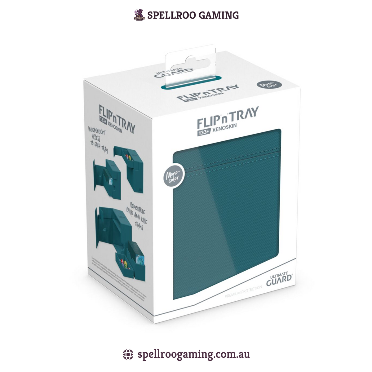 Ultimate Guard: Deck Box – XenoSkin Flip'n'Tray - 133+ Cards – Petrol