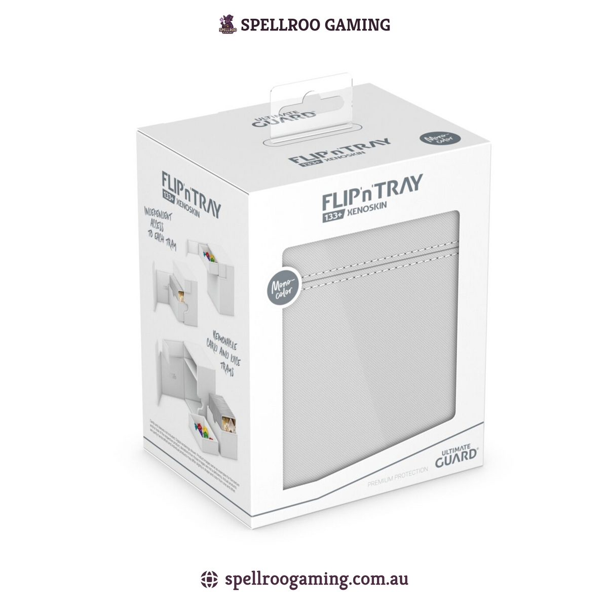 Ultimate Guard: Deck Box – XenoSkin Flip'n'Tray - 133+ Cards – White
