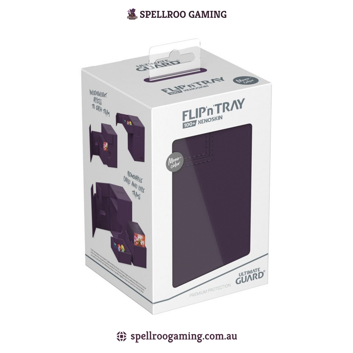 Ultimate Guard: Deck Box – XenoSkin Monocolor Flip'n'Tray - 100+ Cards – Purple