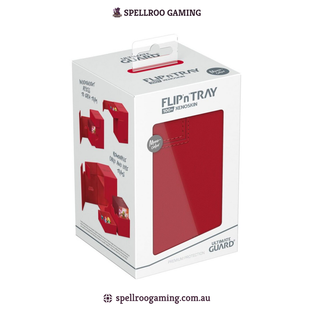 Ultimate Guard: Deck Box – XenoSkin Monocolor Flip'n'Tray - 100+ Cards – Red