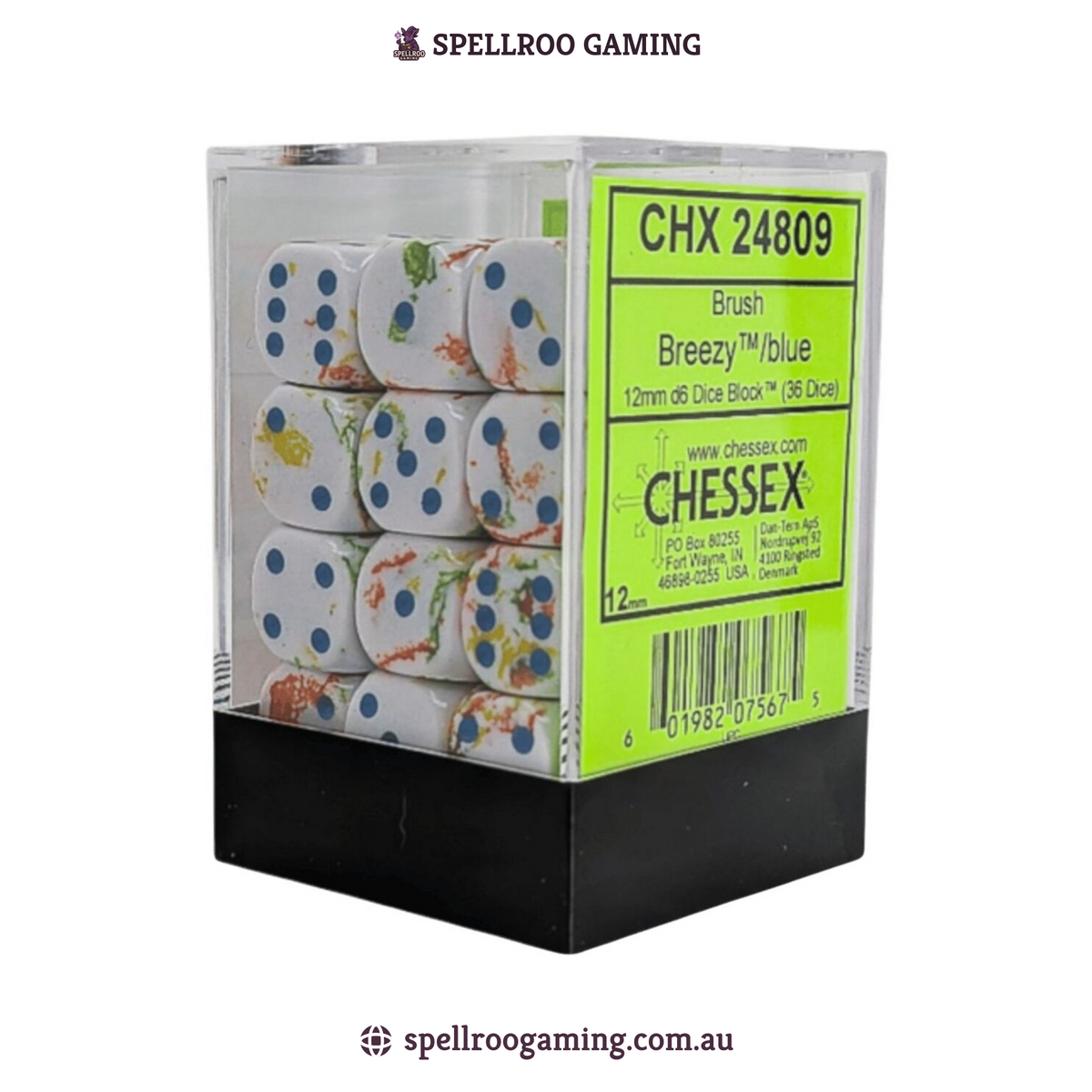CHX:24809 Brush - 12mm d6 - Breezy/blue Block (36)