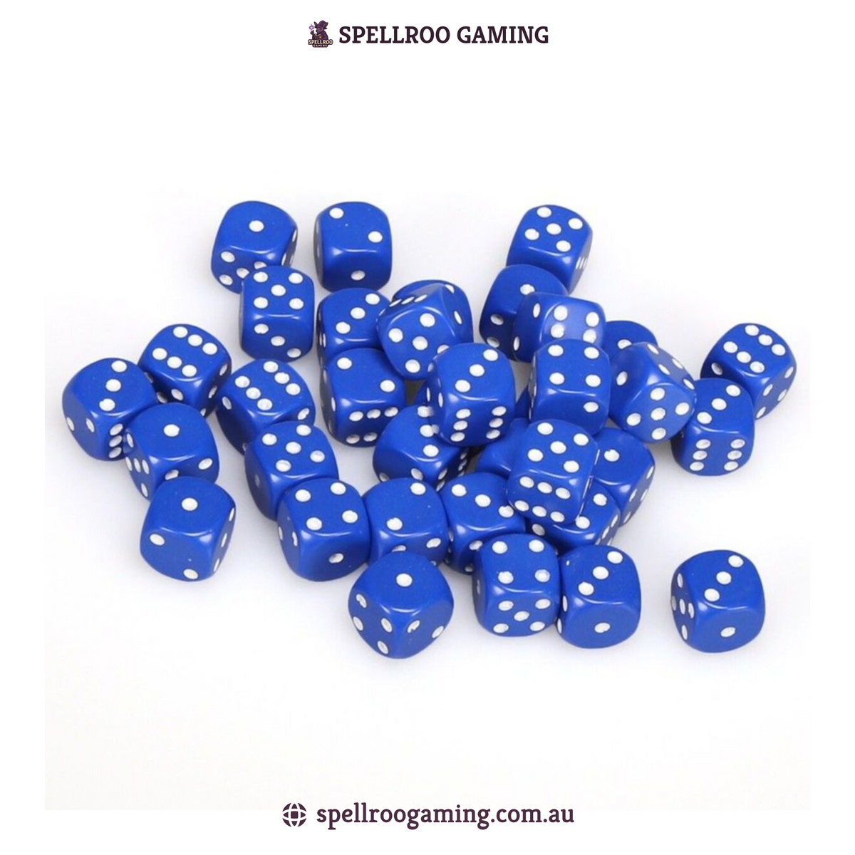 CHX:25806 Opaque - 12mm d6 - Blue/White Block (36)