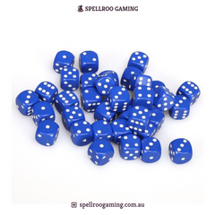 CHX:25806 Opaque - 12mm d6 - Blue/White Block (36)