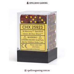 CHX:25923 Speckled - 12mm d6 - Mercury Block (36)