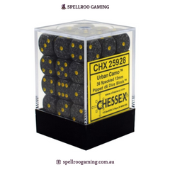 CHX:25928 Speckled - 12mm d6 - Urban Camo Block (36)