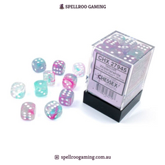 CHX:27945 Nebula - 12mm d6 - Wisteria/White Luminary Block (36)