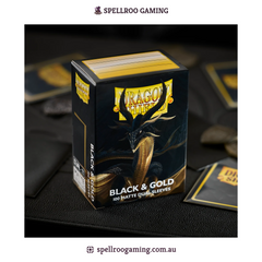 Dragon Shield: Matte Dual - Black & Gold - Standard Size - 100 Sleeves