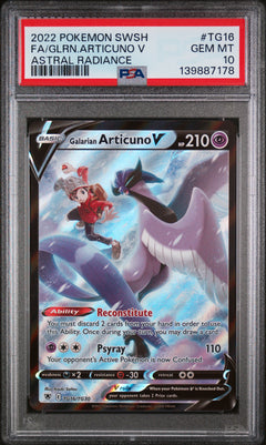 Galarian Articuno V TG16 Astral Radiance Trainer Gallery PSA 10 front - cert 139887178
