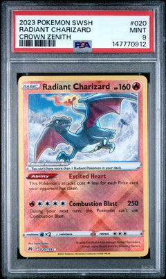 Radiant Charizard 020 Crown Zenith PSA 9 front - cert 147770912