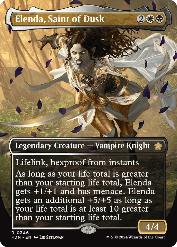 Elenda, Saint of Dusk (Borderless) (FDN-346) - Foundations Foil