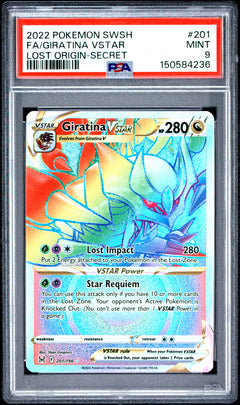 Giratina VSTAR 201 Sword & Shield Lost Origin PSA 9 front - cert 150584236