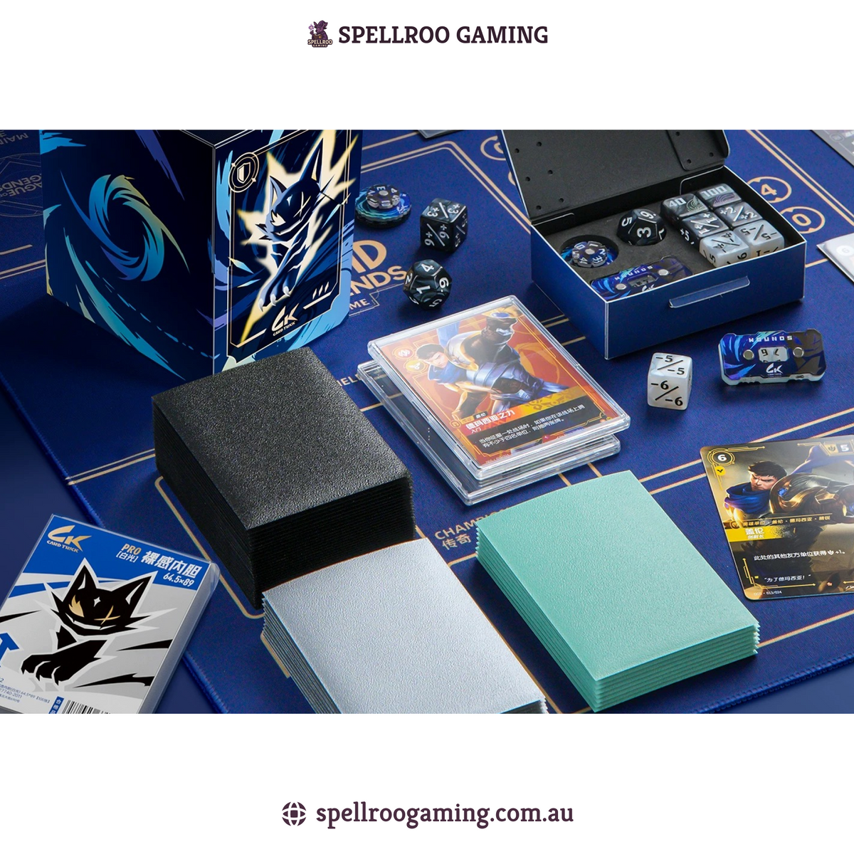 Card Trick: Riftbound: League of Legend TCG Accessory Bundle – Dual Deck Box Set (Main + Mini) with 3-Color Sleeves, Counter & Dice