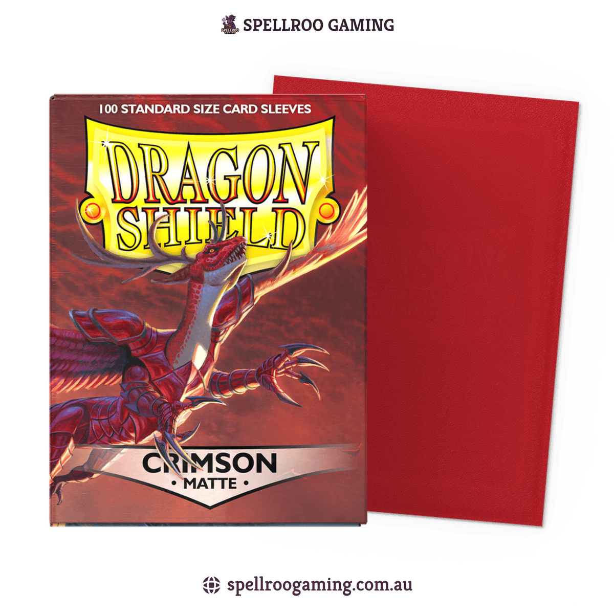 Dragon Shield: Matte - Crimson - Standard Size - 100 Sleeves