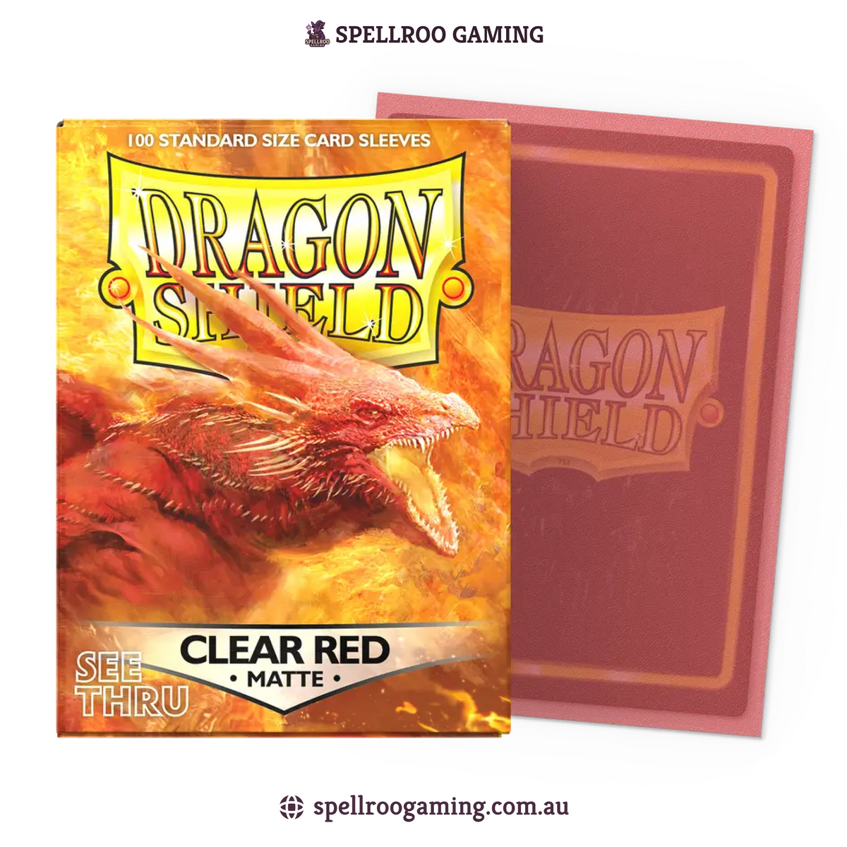 Dragon Shield: Matte - Clear Red - Standard Size - 100 Sleeves