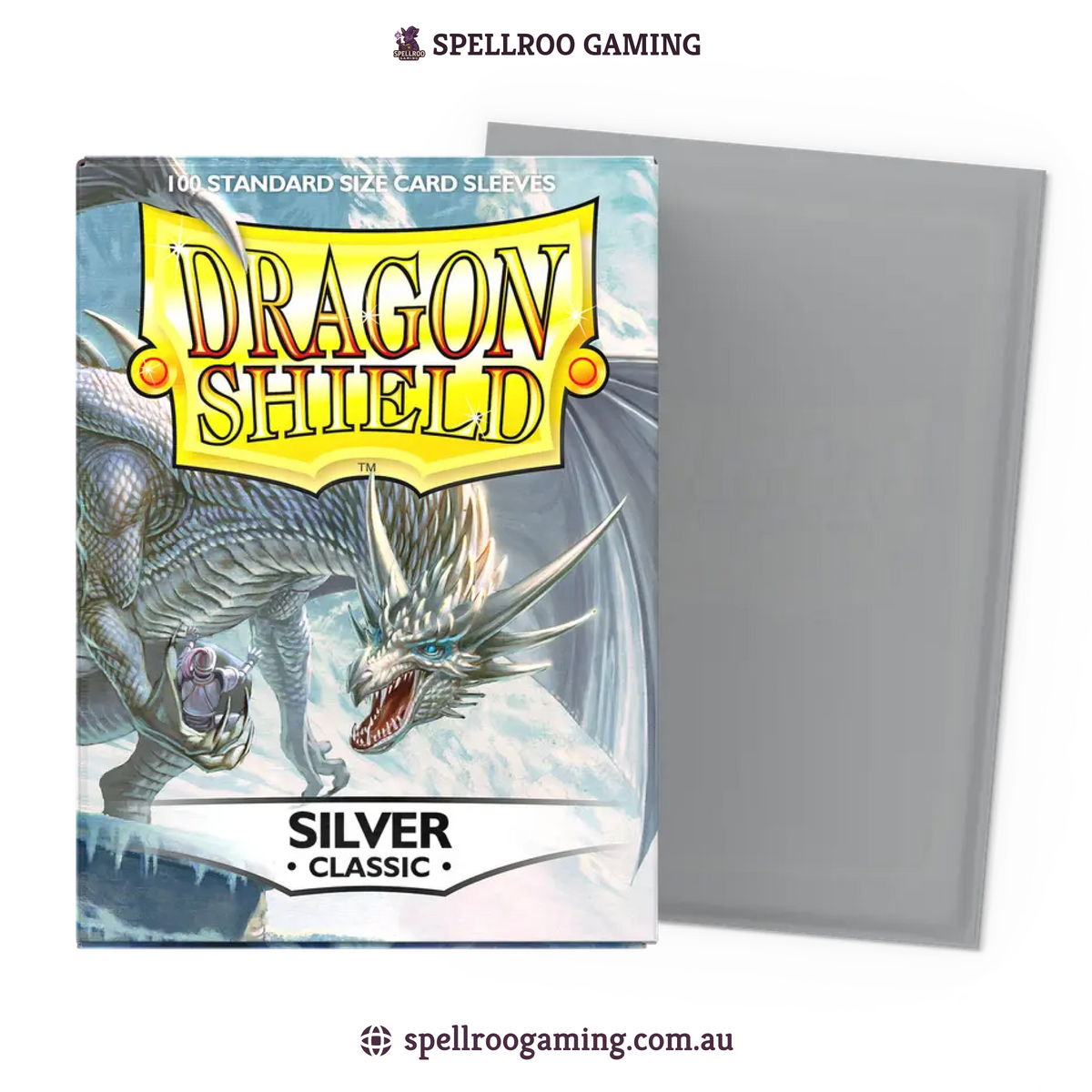 Dragon Shield: Classic - Silver - Standard Size - 100 Sleeves