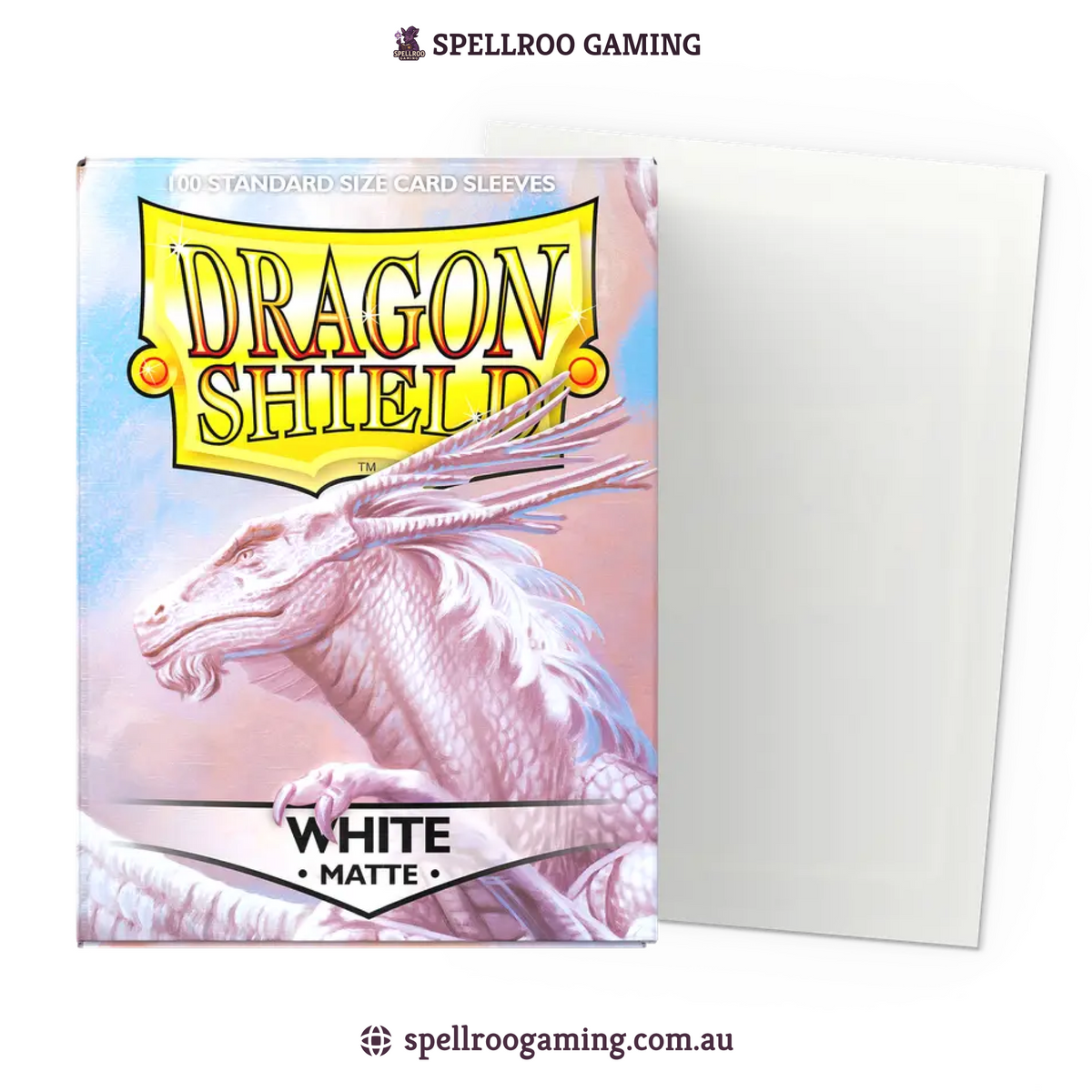 Dragon Shield: Matte - White - Standard Size - 100 Sleeves
