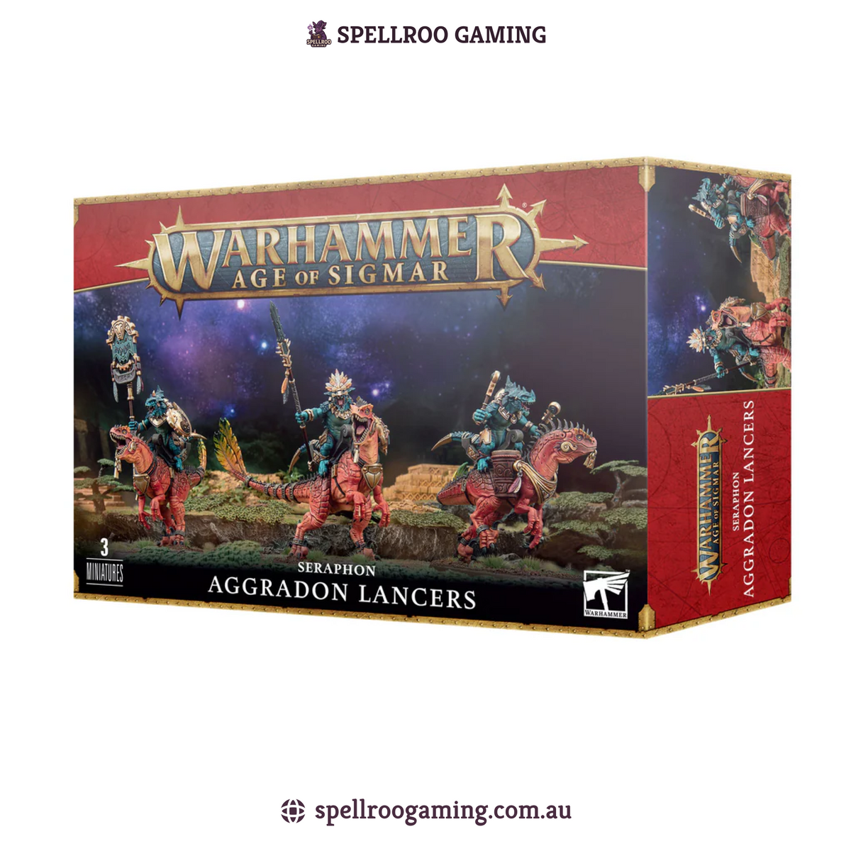 Warhammer: Age of Sigmar - Seraphon – Aggradon Lancers (3 Miniatures)