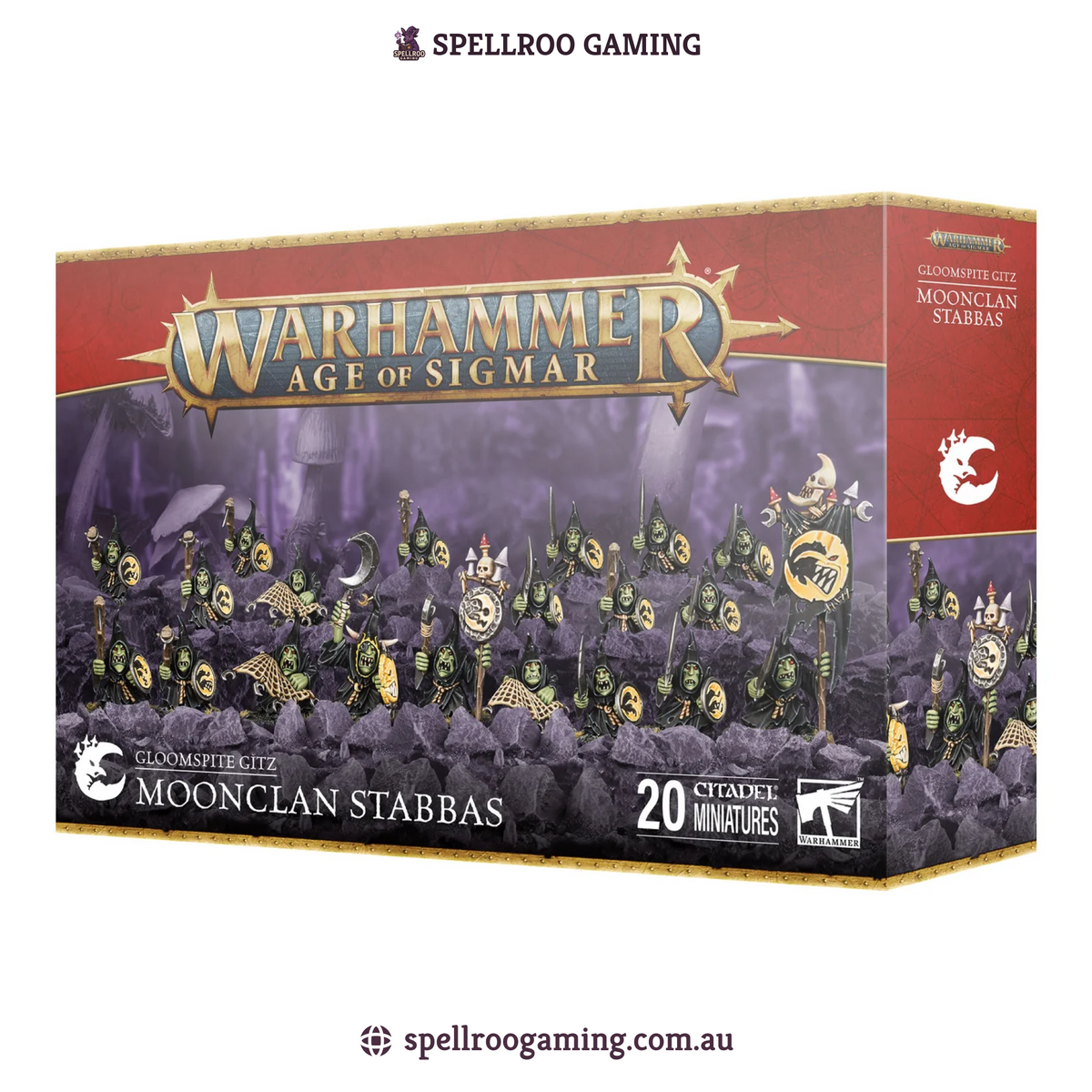 Warhammer: Age of Sigmar - Gloomspite Gitz – Moonclan Stabbas (20 Citadel Miniatures)