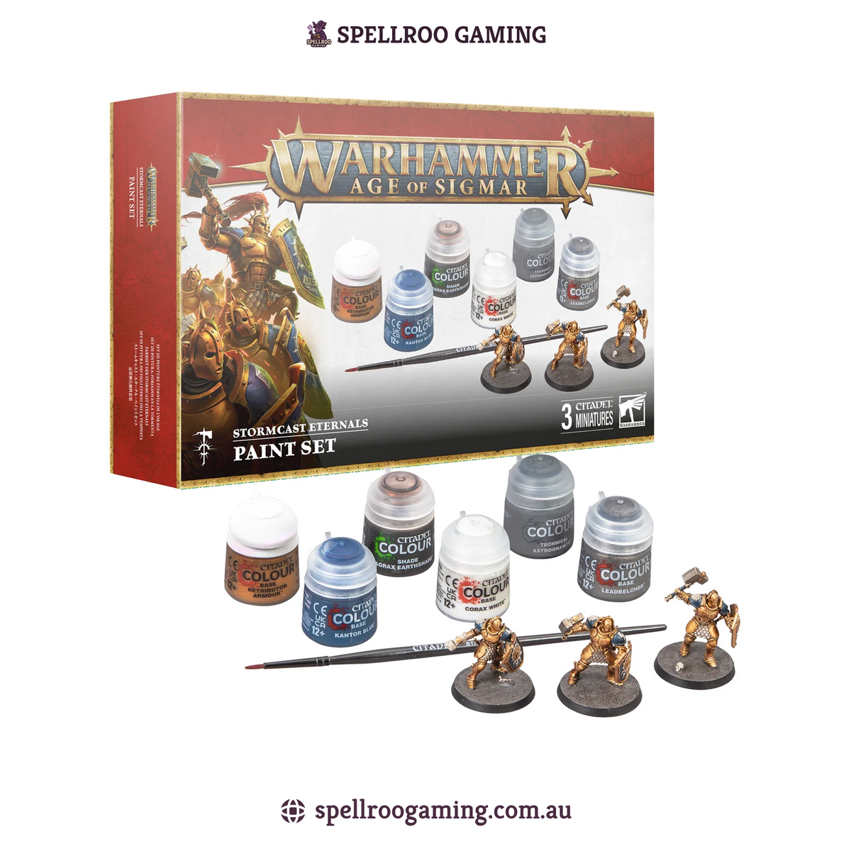 Warhammer: Age of Sigmar - S/E + Paint Set (3 Citadel Miniatures)